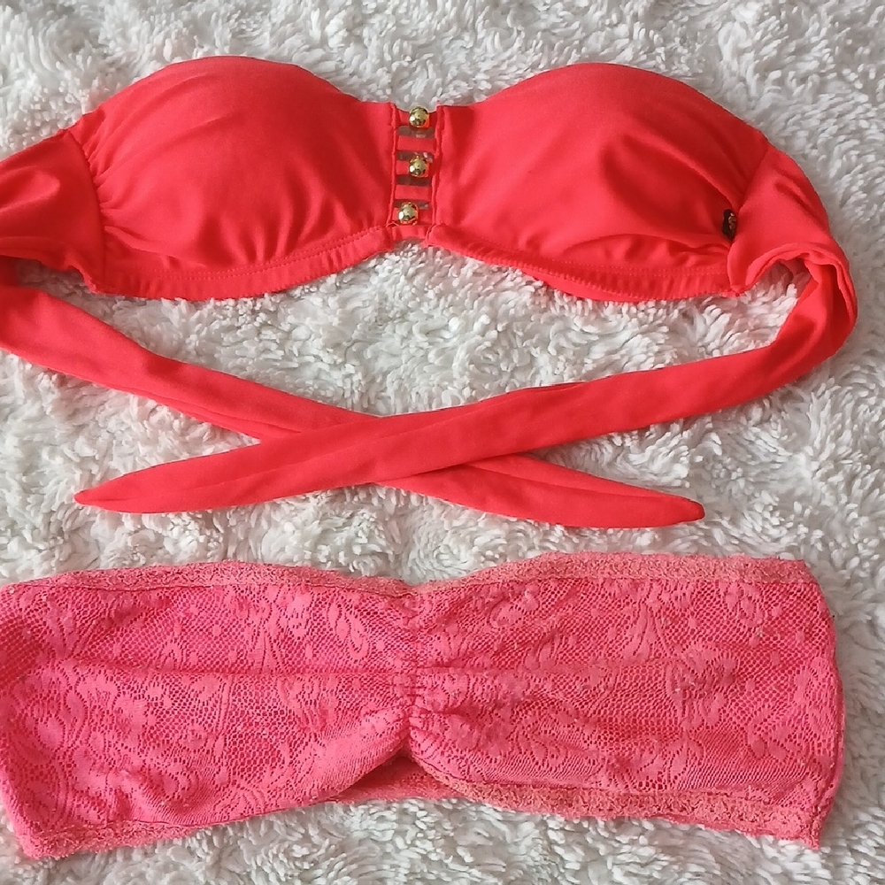Essentials Coral Lace Bikini Set